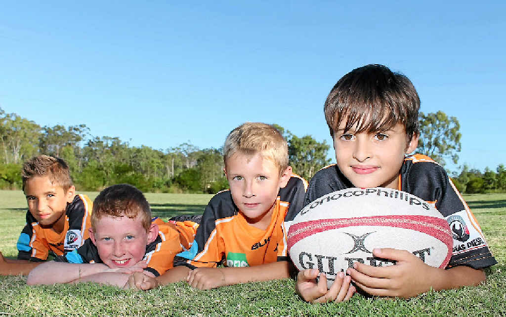 FUTURE STARS: The under-8s junior Wallabys rugby league team is lucky it has got the numbers to take to the field, unlike its slightly more senior counterparts. Pictured are Kyaan Sewell, Jackson Byrne, Jake Coomber and Kaden Noble. FUTURE STARS: The under-8s junior Wallabys rugby league team is lucky it has got the numbers to take to the field, unlike its slightly more senior counterparts. Pictured are Kyaan Sewell, Jackson Byrne, Jake Coomber and Kaden Noble.